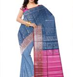 Fix color  Soft Cotton  Saree New ( Blue darck & pink   )