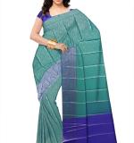:  Fix color  Coper blue  Saree New ( Green silver  )