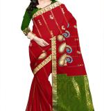 :    Embroidered Paithani Silk Blend, Art Silk Saree