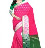 :      KOTHARI Self Design Bandhani Organza Saree  (Pink)