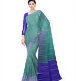 :  Fix color  Coper blue  Saree New ( Green silver  )