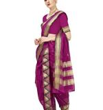 Aradhana Fashion Women's Engrossing Readymade Cotton Nauvari Saree with Blouse Piece