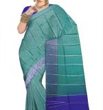 :  Fix color  Coper blue  Saree New ( Green silver  )