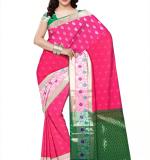 :      KOTHARI Self Design Bandhani Organza Saree  (Pink)