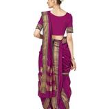 Aradhana Fashion Women's Engrossing Readymade Cotton Nauvari Saree with Blouse Piece