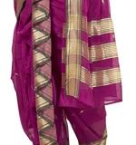 Aradhana Fashion Women's Engrossing Readymade Cotton Nauvari Saree with Blouse Piece