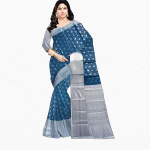 Bhagalpuri Colored Cotton Silk Saree/Sari with an unstitched Blouse Piece