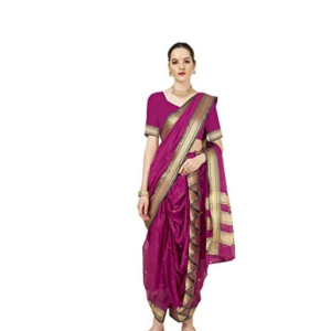 Aradhana Fashion Women's Engrossing Readymade Cotton Nauvari Saree with Blouse Piece