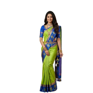 SREE KUMARAN Women's Kanchipuram Silk Pure Pattu Sarees With Blouse
