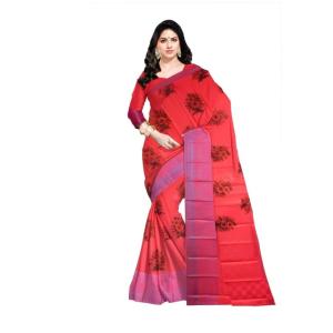 :   Woven  Soft  soft  Cotton  Saree New ( Red  )