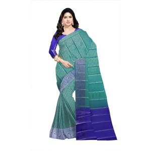 :  Fix color  Coper blue  Saree New ( Green silver  )