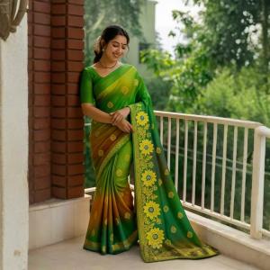 GREEN Party Sari  MAHARASHTRA Special