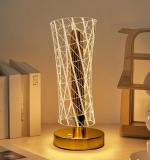 Crystal Table Lamp,Mettalic Gold,Touch Control,3 in 1 LED Light