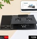 1229 Laptop Stand Suitable Portable Foldable Compatible With Macbook Notebook Tablet Tray Desk Table Book With Free Phone Stand