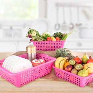 Plastic Multiple Size Cane Fruit Baskets (3 Size Large Medium Small)