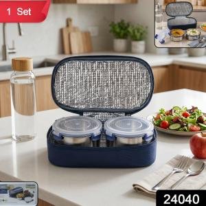 Ganesh Neo Twin 300 Stainless Steel Lunch Box Set (1 Set)