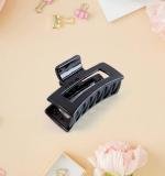Matte Finish Rectangle Hair Claw Clip For Women And Girls Assorted Color Pack 1 Pc