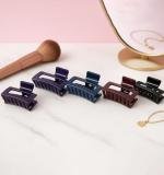 Matte Finish Rectangle Hair Claw Clip For Women And Girls Assorted Color Pack 1 Pc