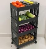 4-layer Plastic Storage Rack With Wheels