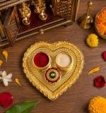 Heart Shape Kumkum Holder Elegant Pooja Accessory For Festivals