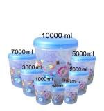 Air Tight Plastic Transparent Container Set (10000ml 7000ml 5000ml 3000ml 2000ml 1000ml 750ml 500ml)