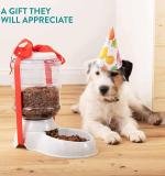 Pet Feeder Food Dispenser - Replenish Pet Food For Dog Cat Animal Automatic Gravity Dry Food Storage Bottle