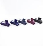 Matte Finish Rectangle Hair Claw Clip For Women And Girls Assorted Color Pack 1 Pc