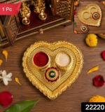 Heart Shape Kumkum Holder Elegant Pooja Accessory For Festivals