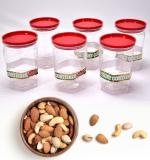 Air Tight Kitchen Storage Container For Rice Dal Atta Bpa-free Flour Cereals Snacks Stackable Modular Round. (Approx - 1100ml Set Of 6pcs)