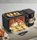 3 In 1 Breakfast Maker Portable Toaster Oven Grill Pan Coffee Maker Full Breakfast Ready At One Go