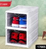Stackable Multifunctional Storage For Clothes Foldable Drawer Shelf Basket Utility Cart Rack Storage Organizer Cart For Kitchen Pantry Closet Bedroom Bathroom Laundry (2 Layer 1 Pc)
