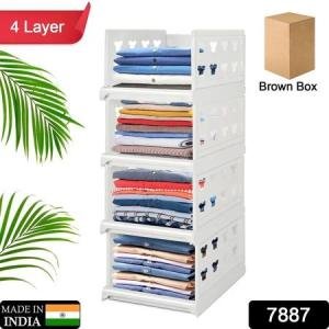 4 Layer Stackable Multifunctional Storagefor Clothes Foldable