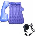 Portable Car Air Mattress Bed Set With Pump Pillows Inflatable (Dark Blue)