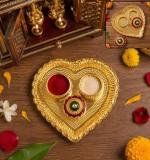 Heart Shape Kumkum Holder Elegant Pooja Accessory For Festivals