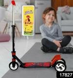 Basic Kids Ride On Leg Push Scooter For Boys And Girls (4 - 8 Years Old Kids) Foldable Scooter Cycle With Height Adjustment For Boys And Girls Multicolor (1 Pc 3 Wheel)