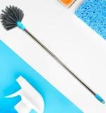 Cobweb Brush With Stainless Steel Strong Long Extendable Handle For Dusting Ceiling Cobweb