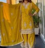 Yellow Heavy Chinnon Dress