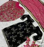 Pink Top Dhoti Salwar and Dupatta