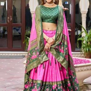 Silk Chaniya Choli Pink Colour