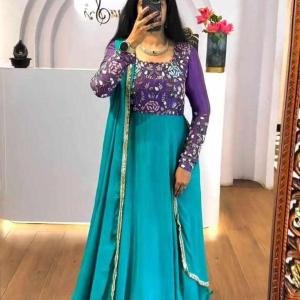 Chinon Embroidery Thread Work Gown