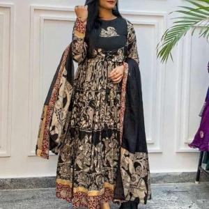 Riyon Cotton Kalamkari Print Gown
