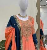 Havy Chinon Orange Designer Suit