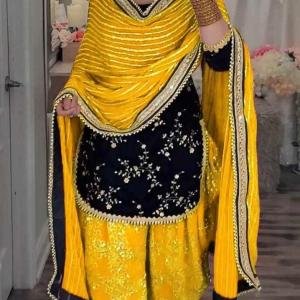 Yellow Top Dhoti Salwar and Dupatta