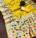 KPR 295 SOFT LITCHI SILK CLOTH YELLOW SAREE