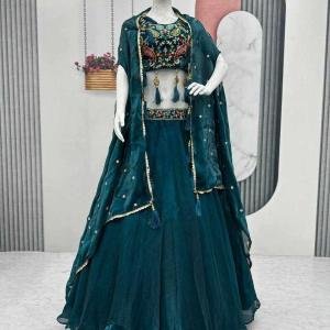 Heavy Embroidery Thread & Sequence Work Lehenga