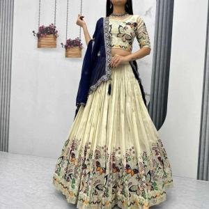 Pure Tissue Silk Wedding Wear Lehenga