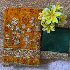 Mor Gota Work Saree