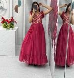 Red Embroidered Gown