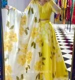 Yellow Fox Georgette Lehenga
