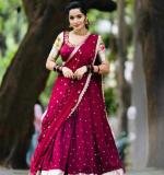 Georgette embroidery sequence work Lehenga